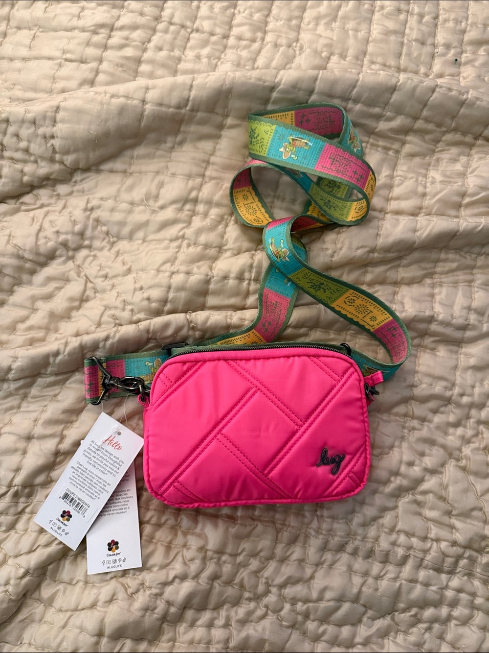 Magenta Lug crossbody bag